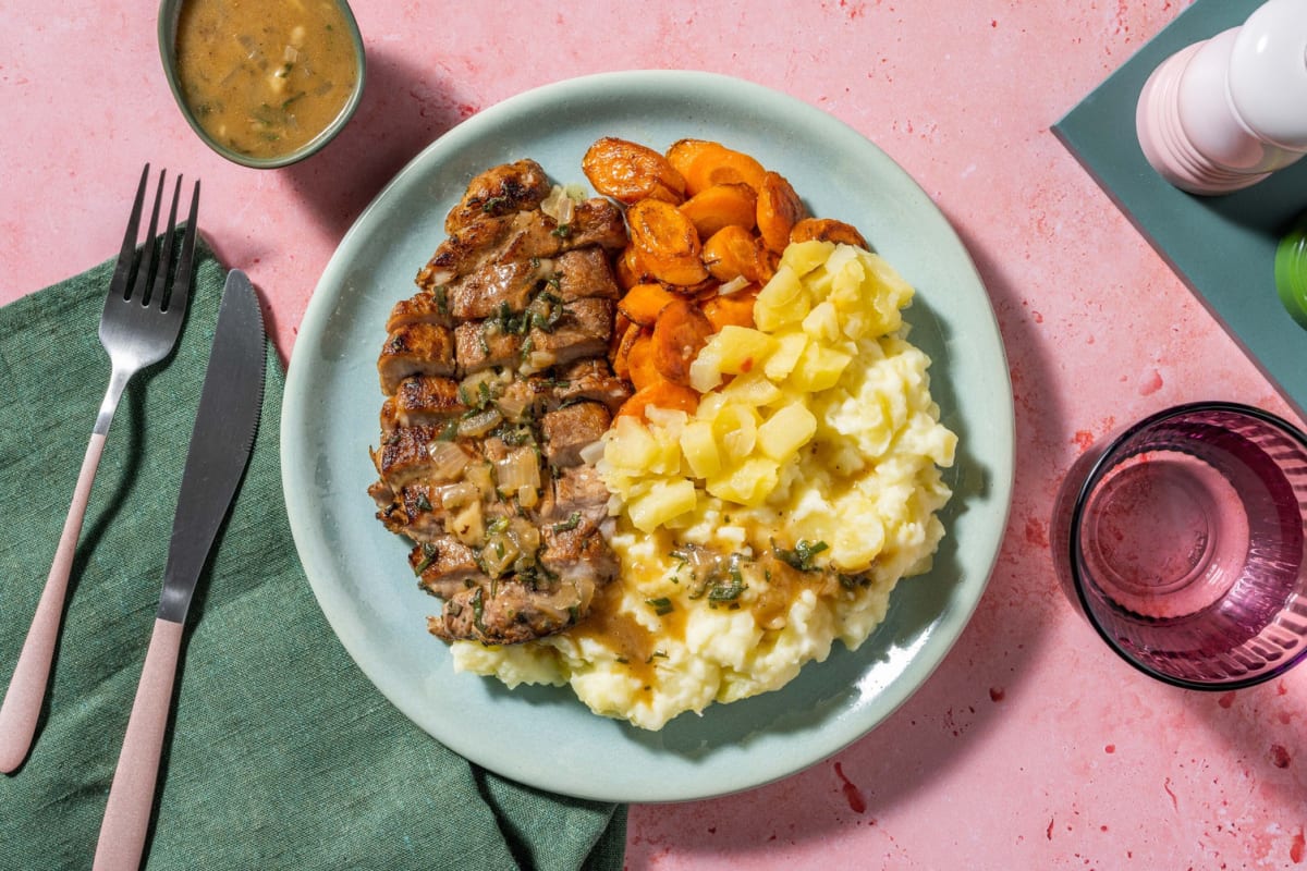 Sage Pork Chops and Apple Chutney