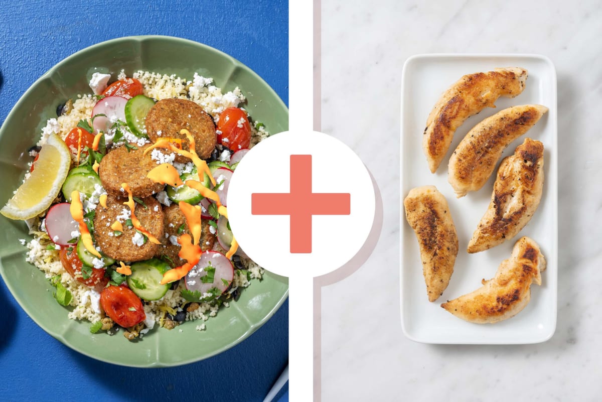 Falafel and Chicken Tenders Couscous