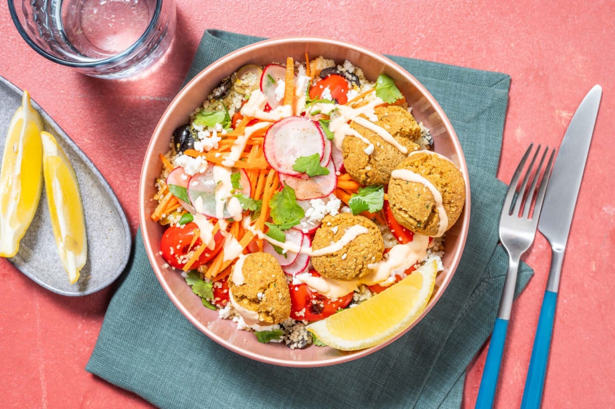 Chicken and Falafel Couscous