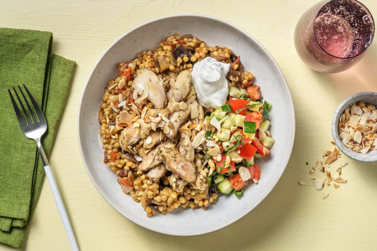 Couscous perlé aux émincés de cuisse de poulet & ras el hanout