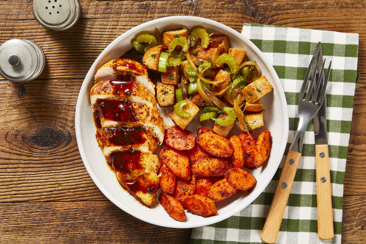 Cranberry Chicken & Herby Pan Stuffing