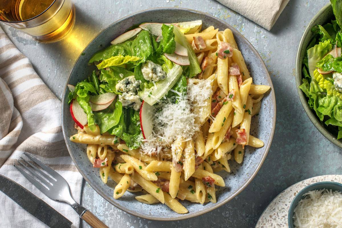 Bacon & Mustard Pasta With Blue Cheese Recipe HelloFresh