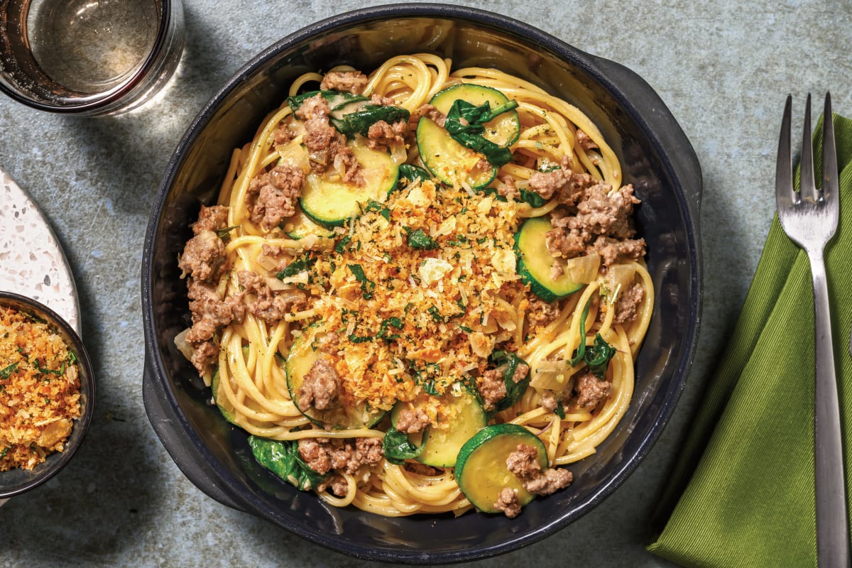 Creamy Beef & Courgette Spaghetti