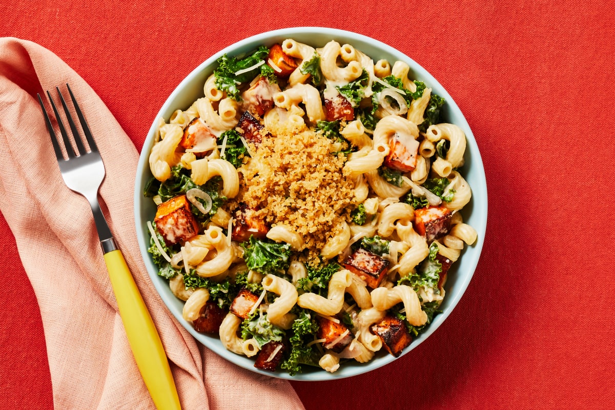 Creamy Butternut Squash & Kale Cavatappi