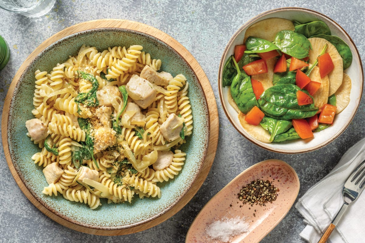 Creamy Chicken & Spinach Pasta