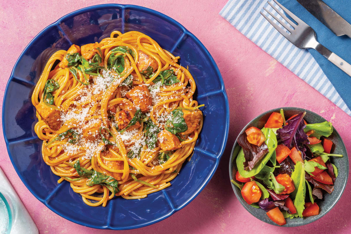 Creamy Chicken & Tomato Spaghetti