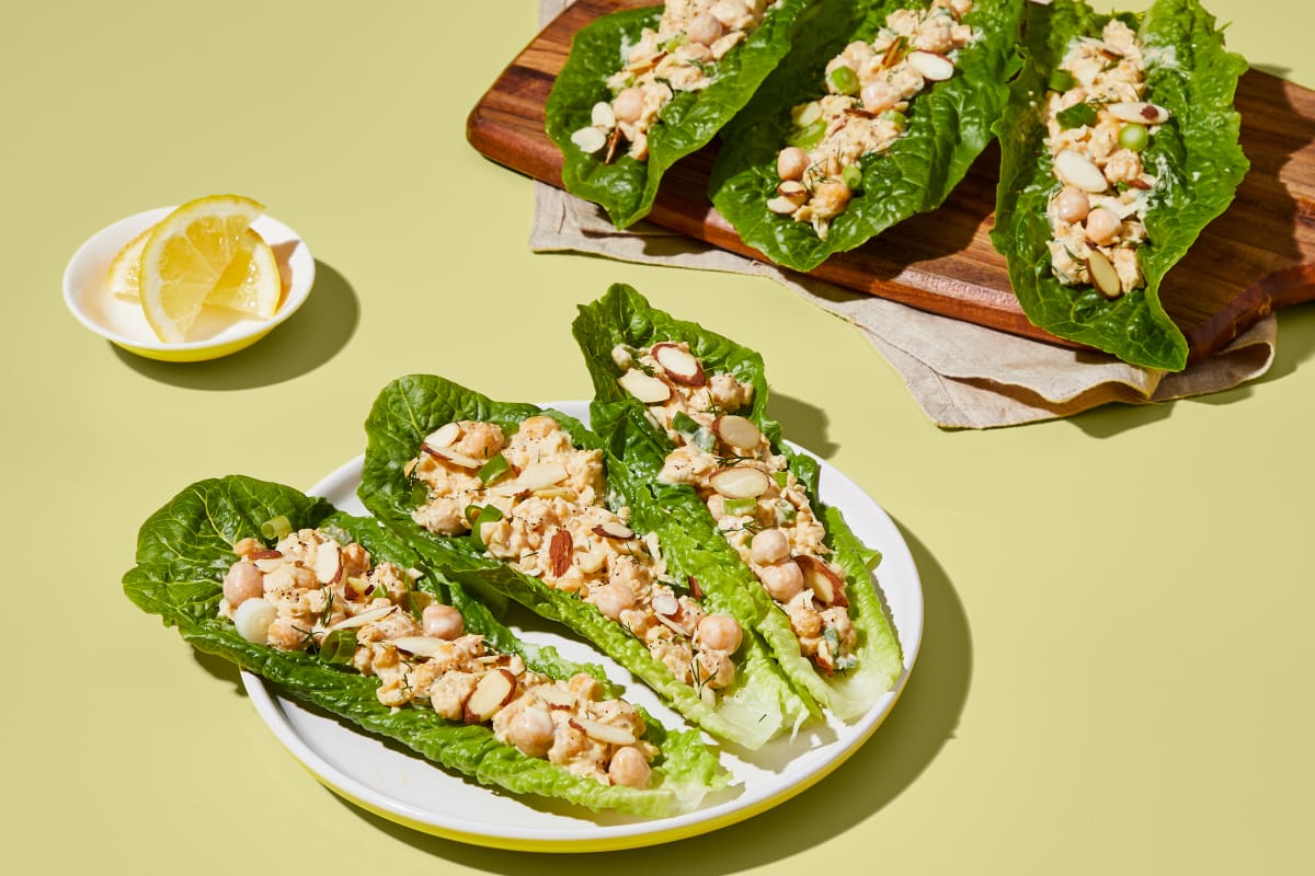 Creamy Chickpea Salad Lettuce Wraps