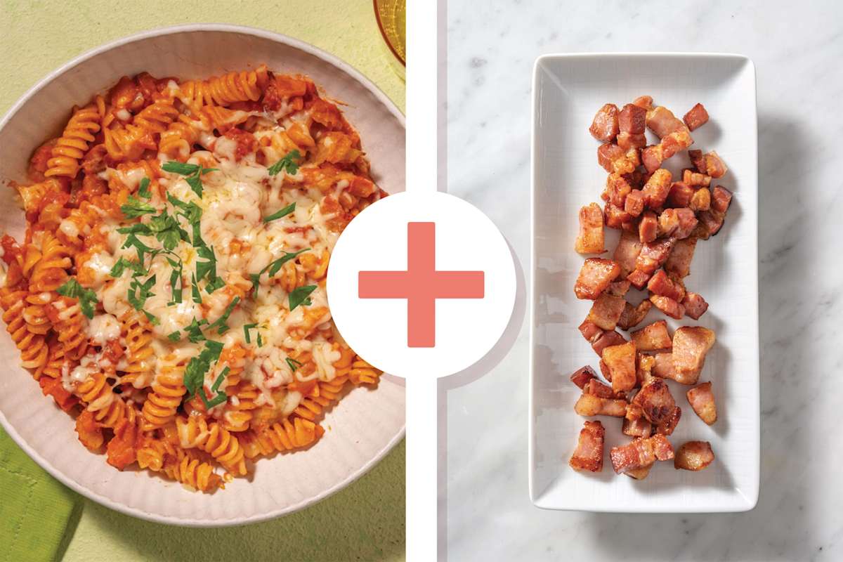 Creamy Double Bacon & Veggie Pasta Bake