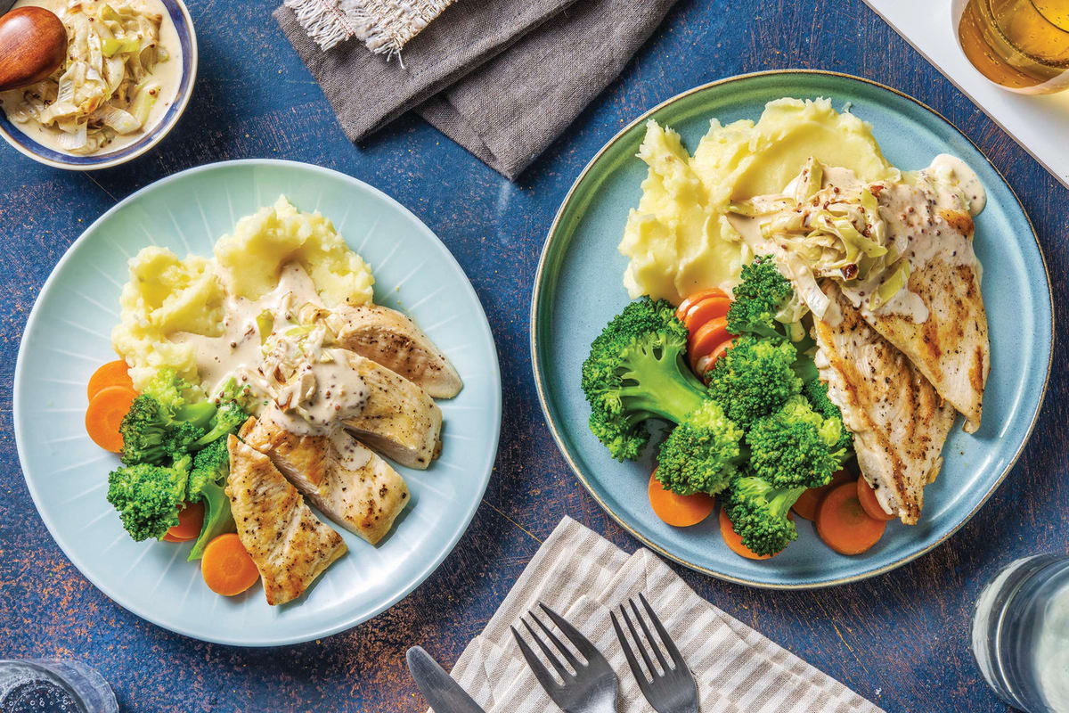 Creamy Leek & Mustard Chicken Cook Now! Recipe HelloFresh