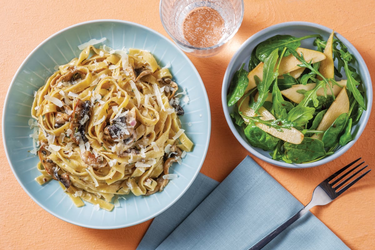 Creamy Mushroom & Rosemary Fettuccine