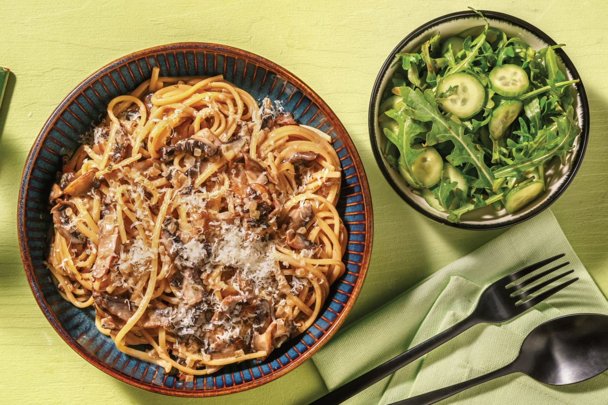 Creamy Mushroom & Rosemary Spaghetti