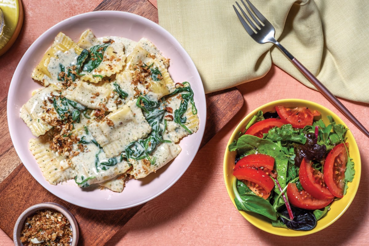 Creamy Plant-Based Beef Ravioli