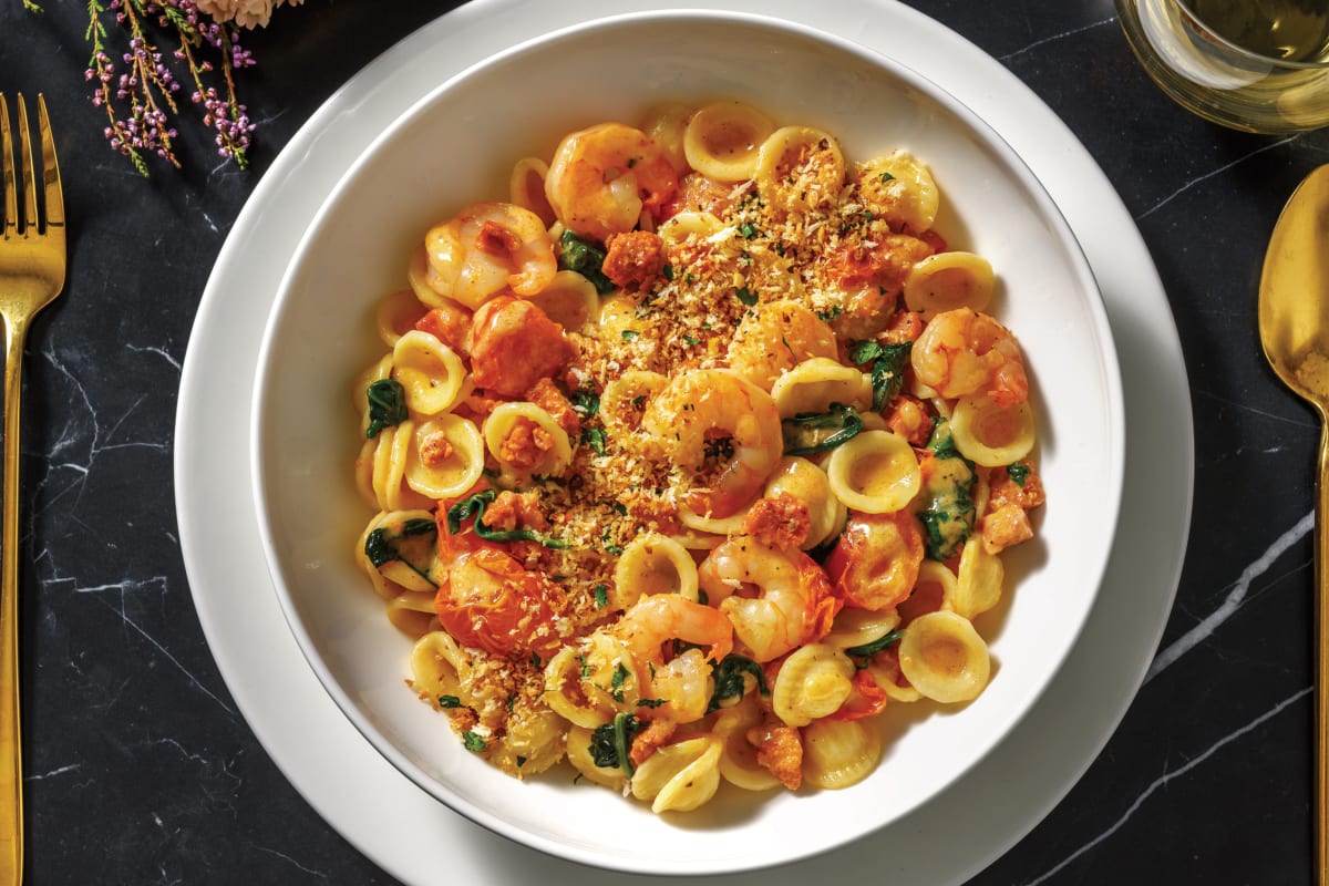 Creamy Prawn & Chorizo Orecchiette