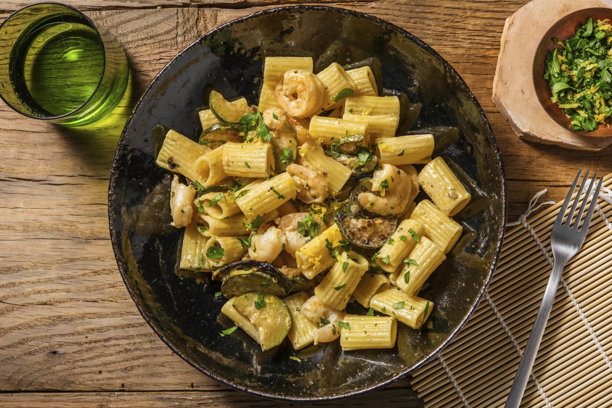 Quick Creamy Prawn Rigatoni