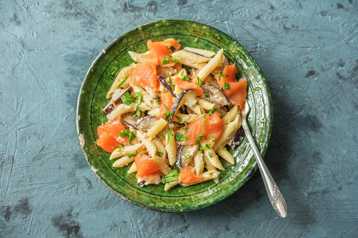 Cremige Penne mit Räucherlachs