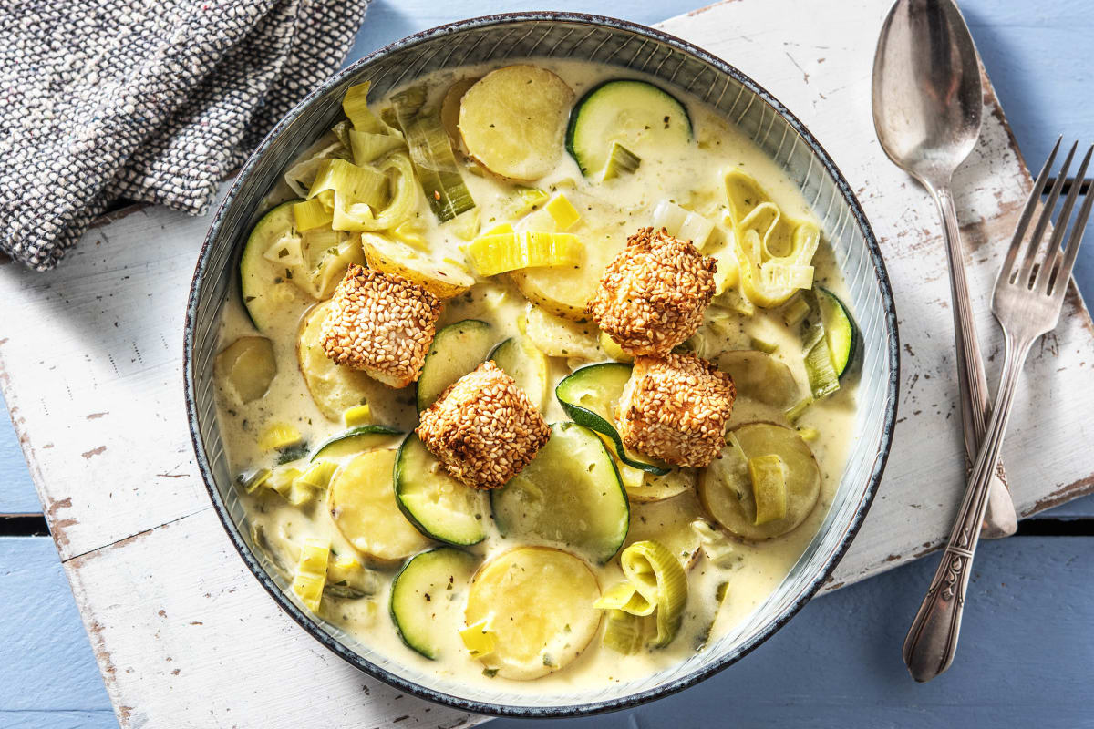 Cremiger Zucchini-Kartoffel-Eintopf