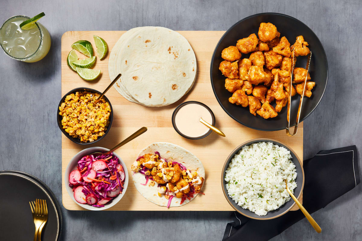 Crispy Southwest Cauliflower Taco Bar