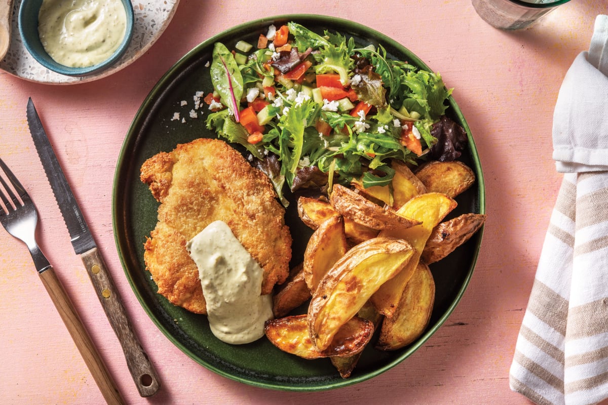 Crumbed Chicken with Kumara Wedges Recipe | HelloFresh