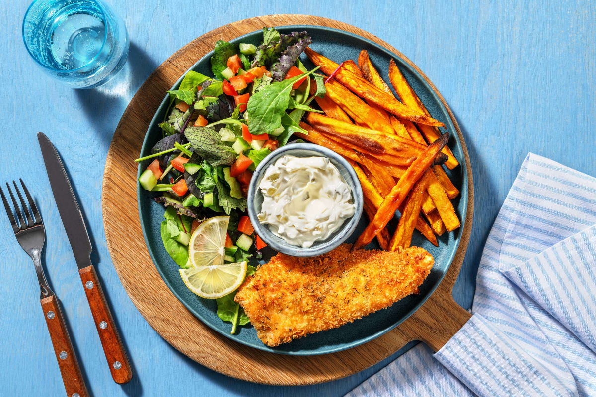 Crumbed Fish & Kumara Chips