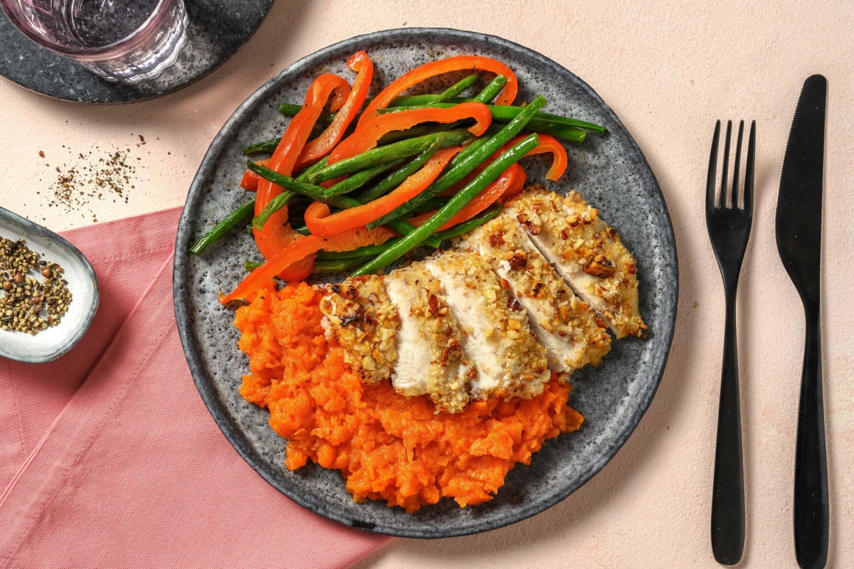 Carb Smart Crusted Chicken and Carrot Mash