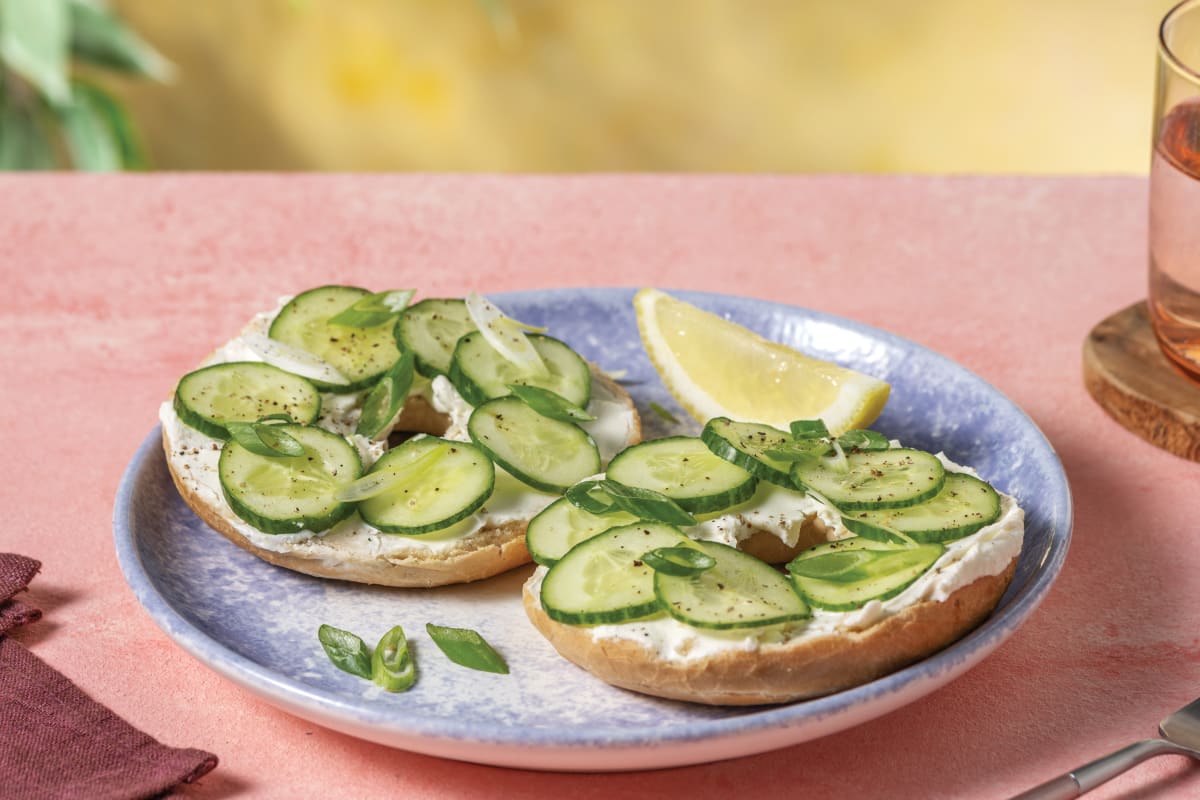 Cucumber & Cream Cheese Bagel