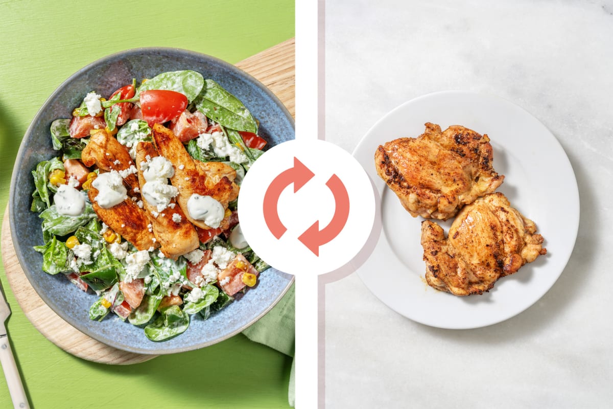 Southwestern-Spiced Chicken Thigh and Ranch Salad