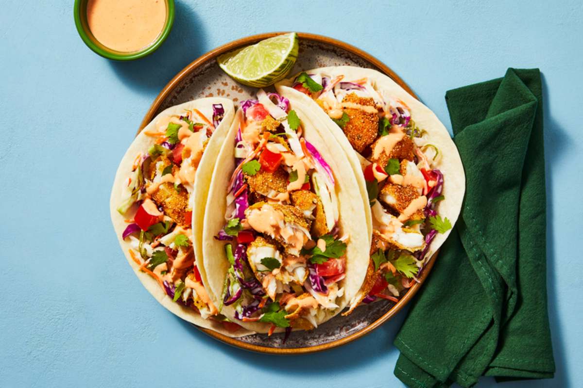 Cornmeal-Crusted Fish Tacos