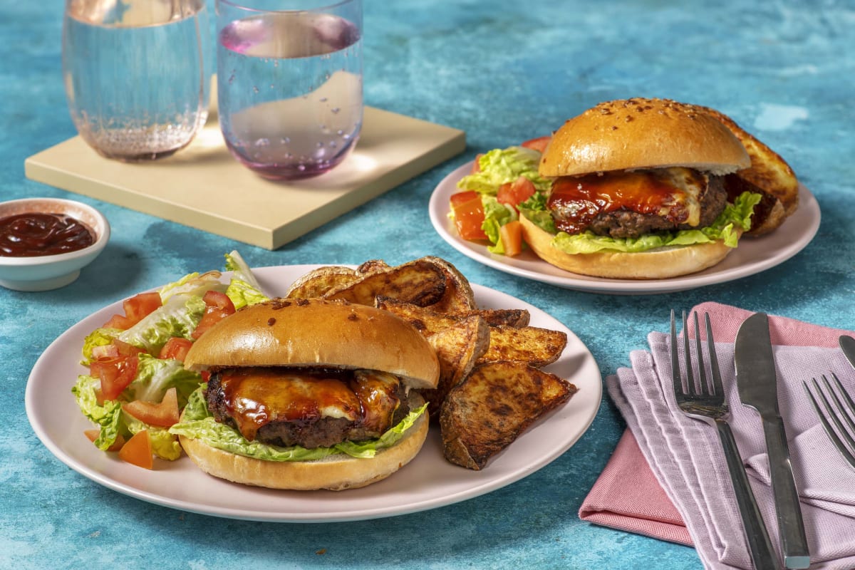 Double Cheese Baked BBQ Burgers