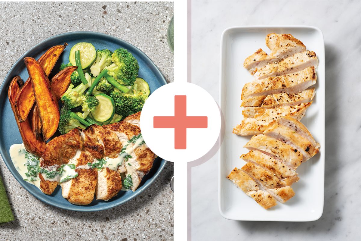 Seared Double Chicken & Creamy Parsley Sauce