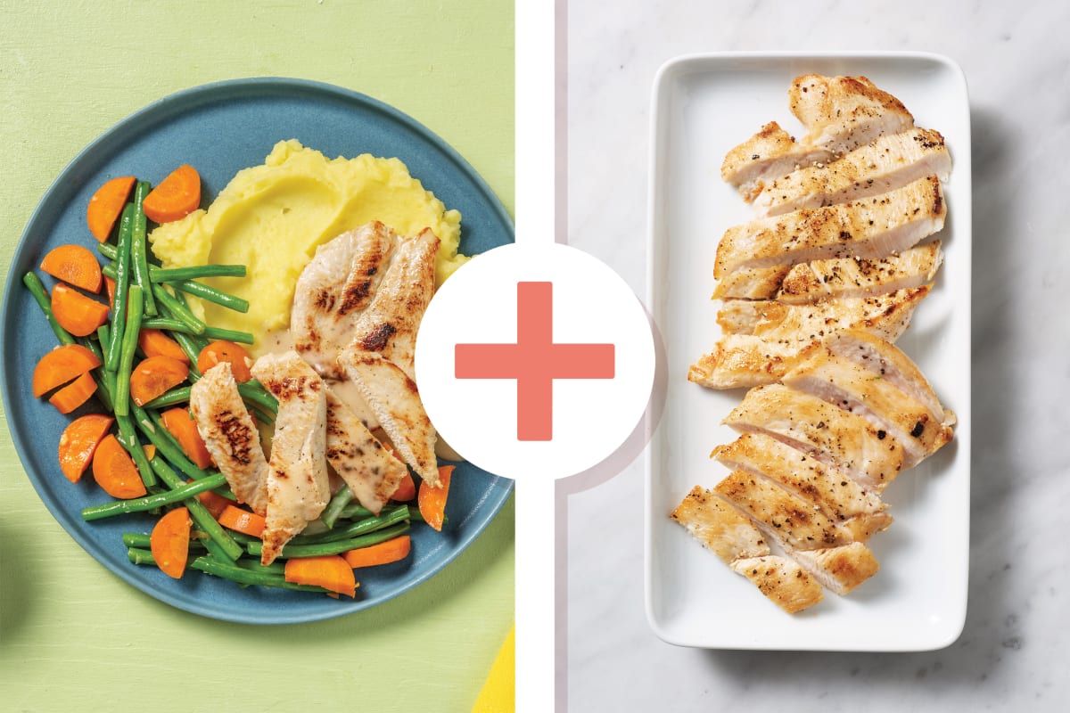 Quick Double Chicken & Creamy Peppercorn Sauce