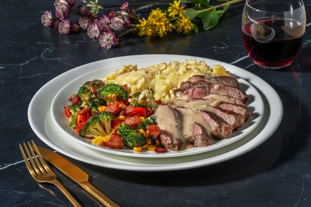 Double Striploin Steak and Red-eye Gravy