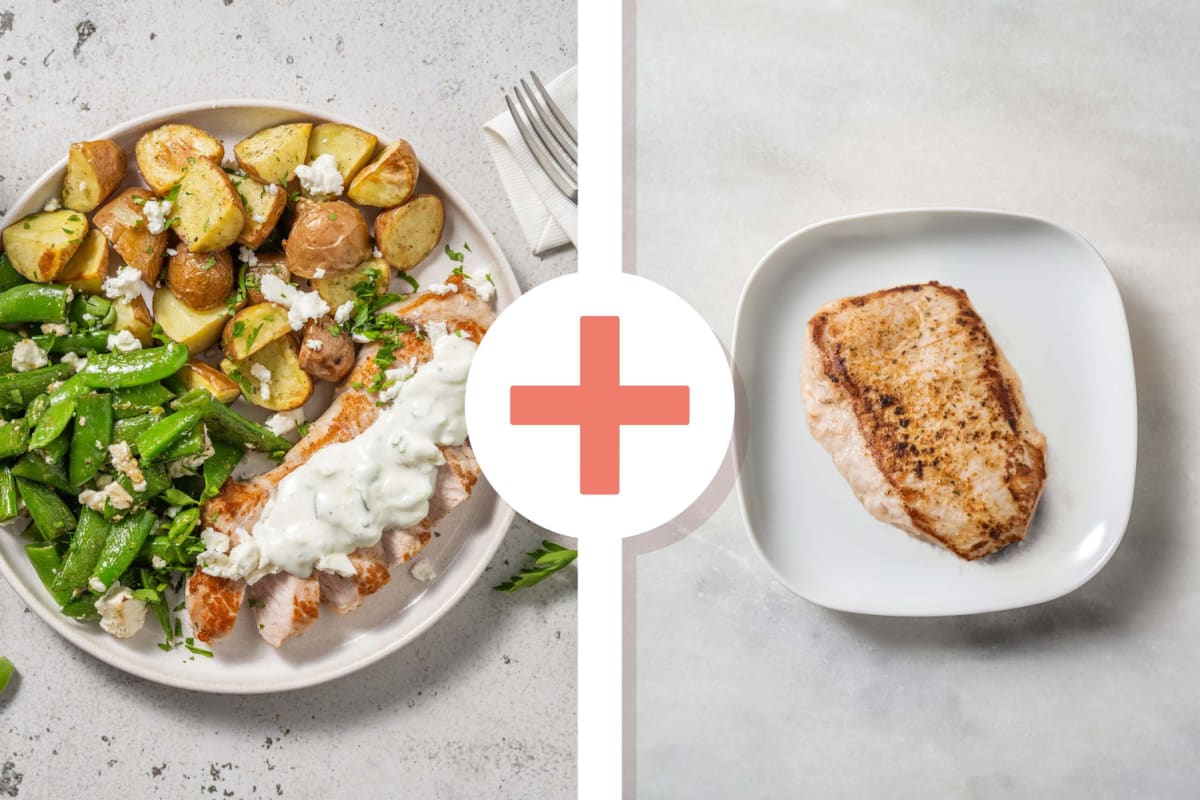 Calorie Smart Greek-Inspired Double Pork Chops
