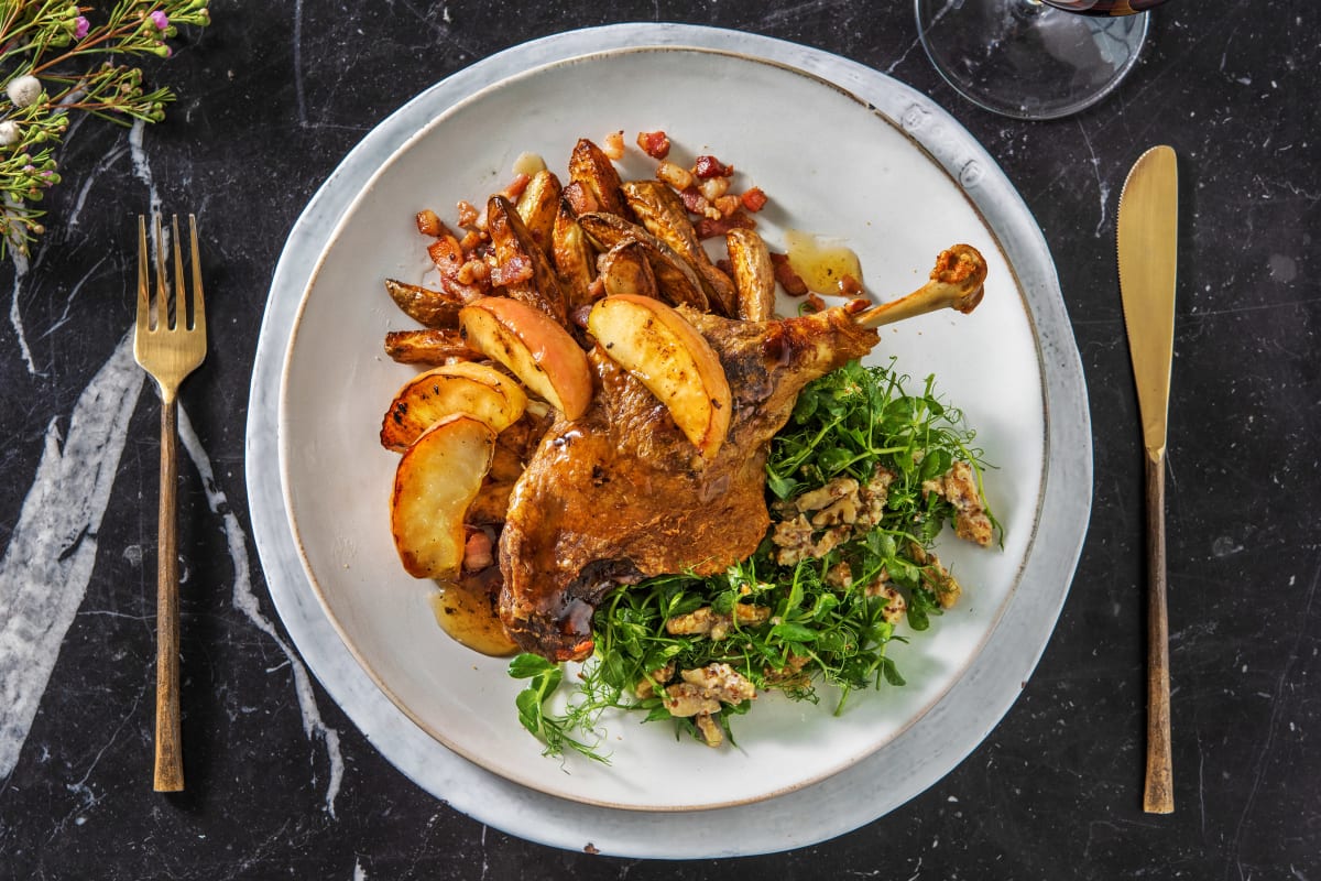 Duck Leg Confit and Caramelised Apples