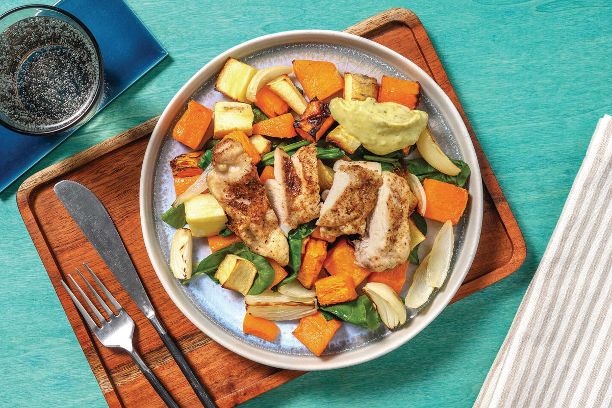 Easy Golden Chicken & Roast Kumara Toss Recipe HelloFresh