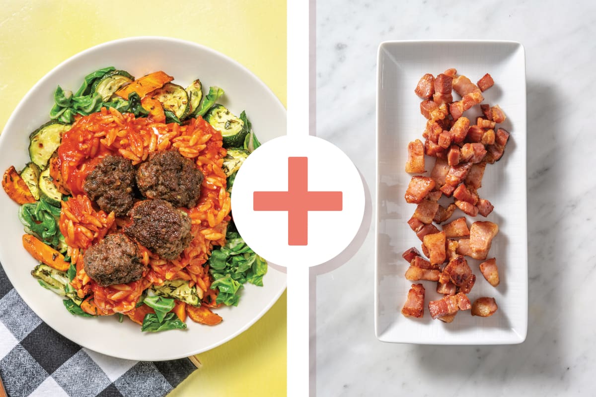 Easy Baked Italian Beef & Bacon Meatballs