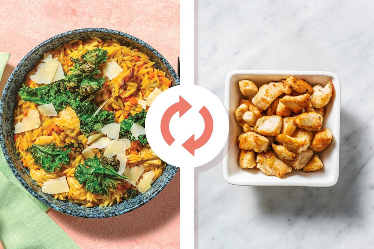 Baked Italian Chicken Breast & Spinach Risoni