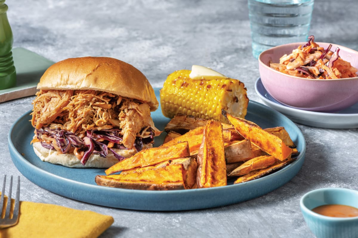 Easy BBQ Pulled Pork & Slaw Burger