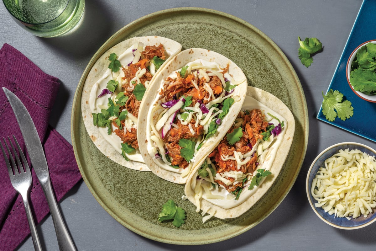 Quick BBQ Pulled Pork & Slaw Tacos