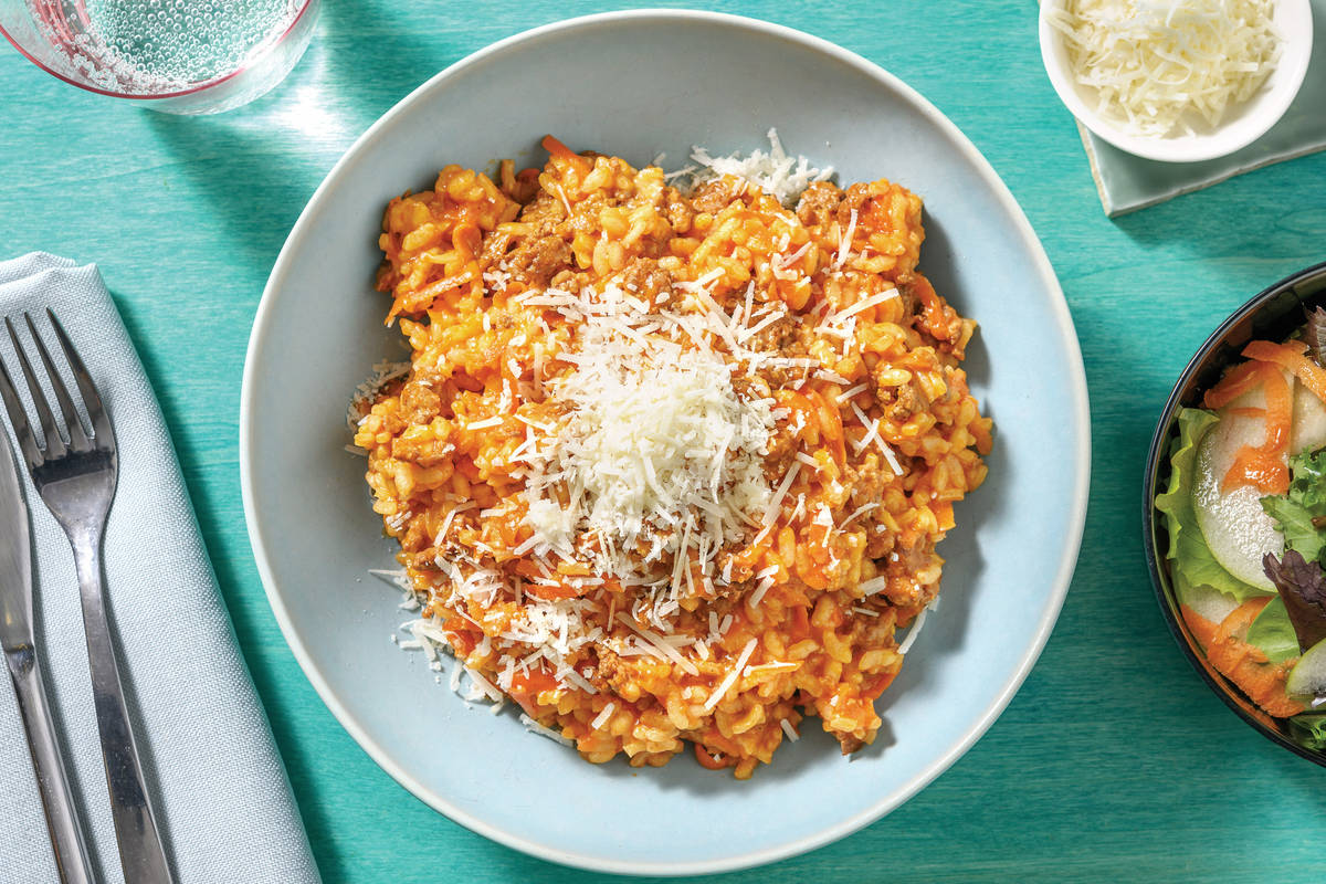 Easy Beef Bolognese Risotto Recipe HelloFresh