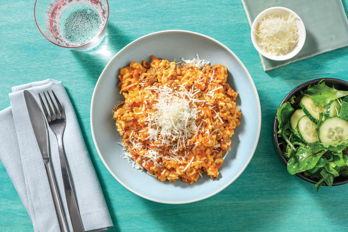 Easy Beef Bolognese Risotto