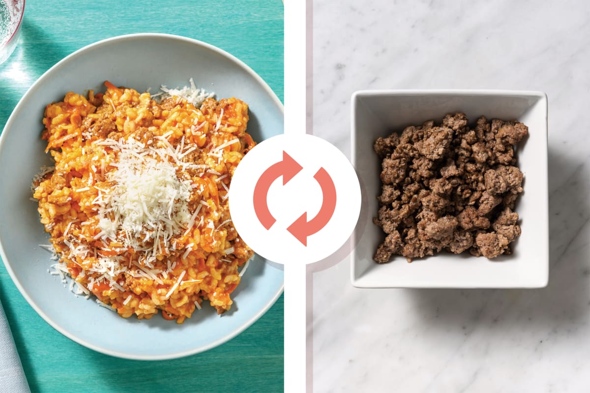 Easy Plant-Based Mince Bolognese Risotto