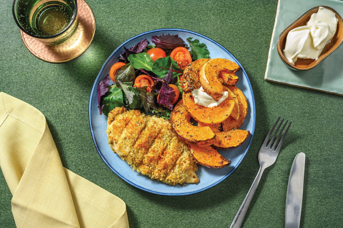 Easy Hasselback Pesto Chicken & Pangrattato Recipe HelloFresh