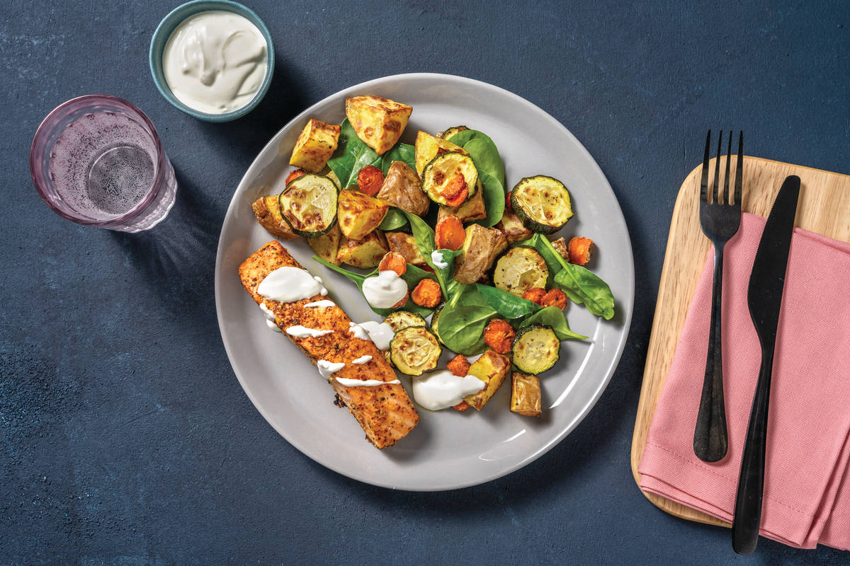 Easy Indian Salmon Traybake