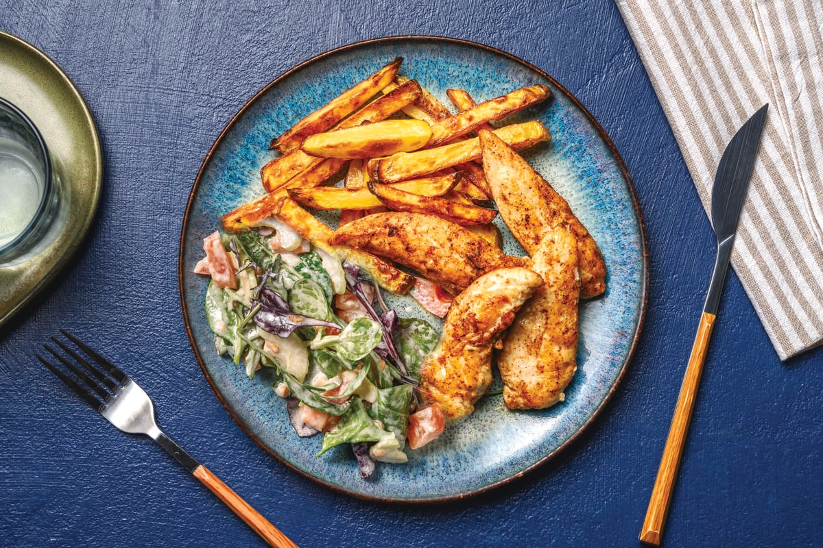 Easy Spiced Chicken & Potato Fries