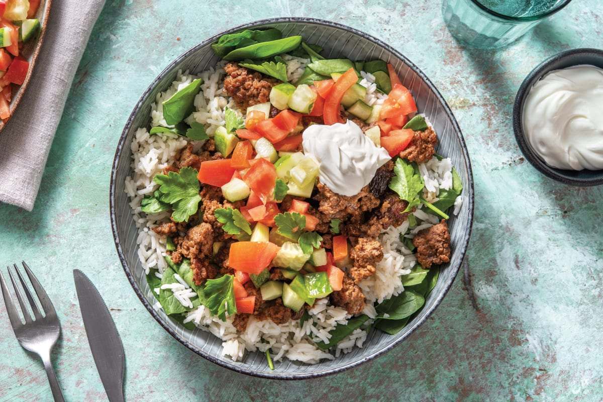 Easy Tunisian Lamb & Rapid Spinach Rice