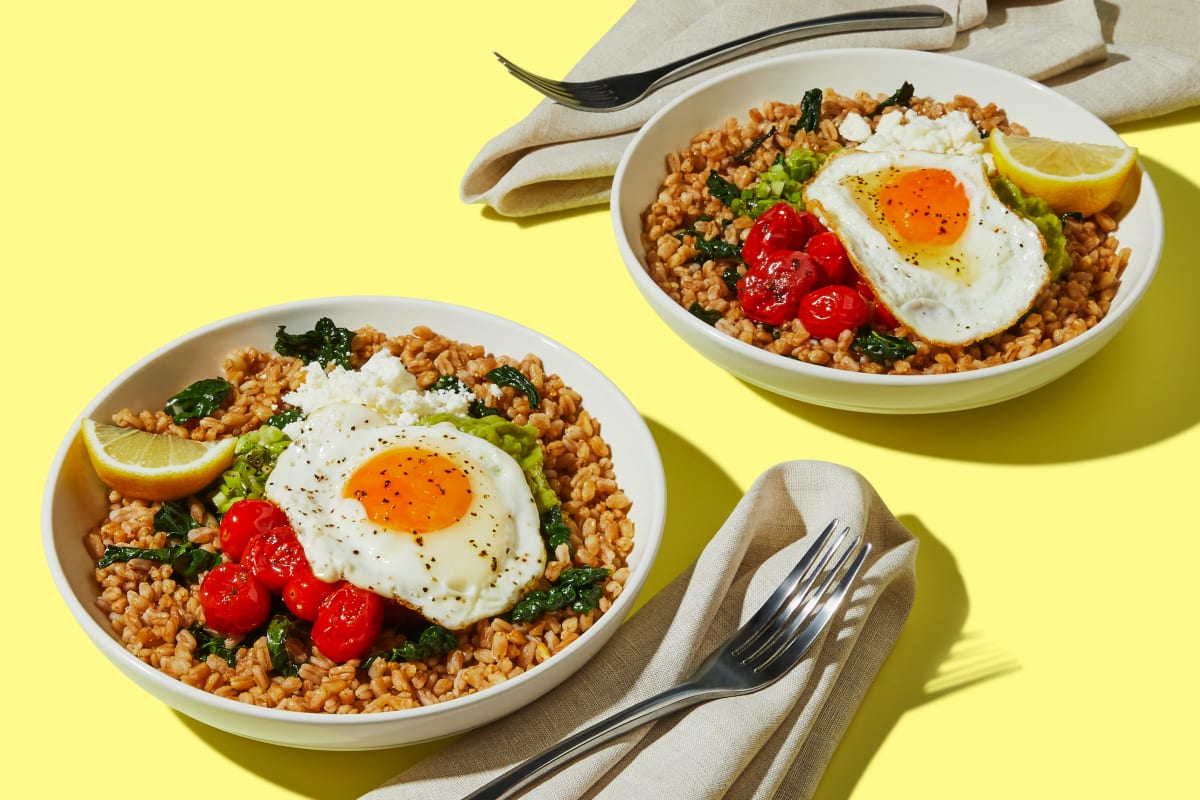 Kale & Farro Bowls with a Fried Egg