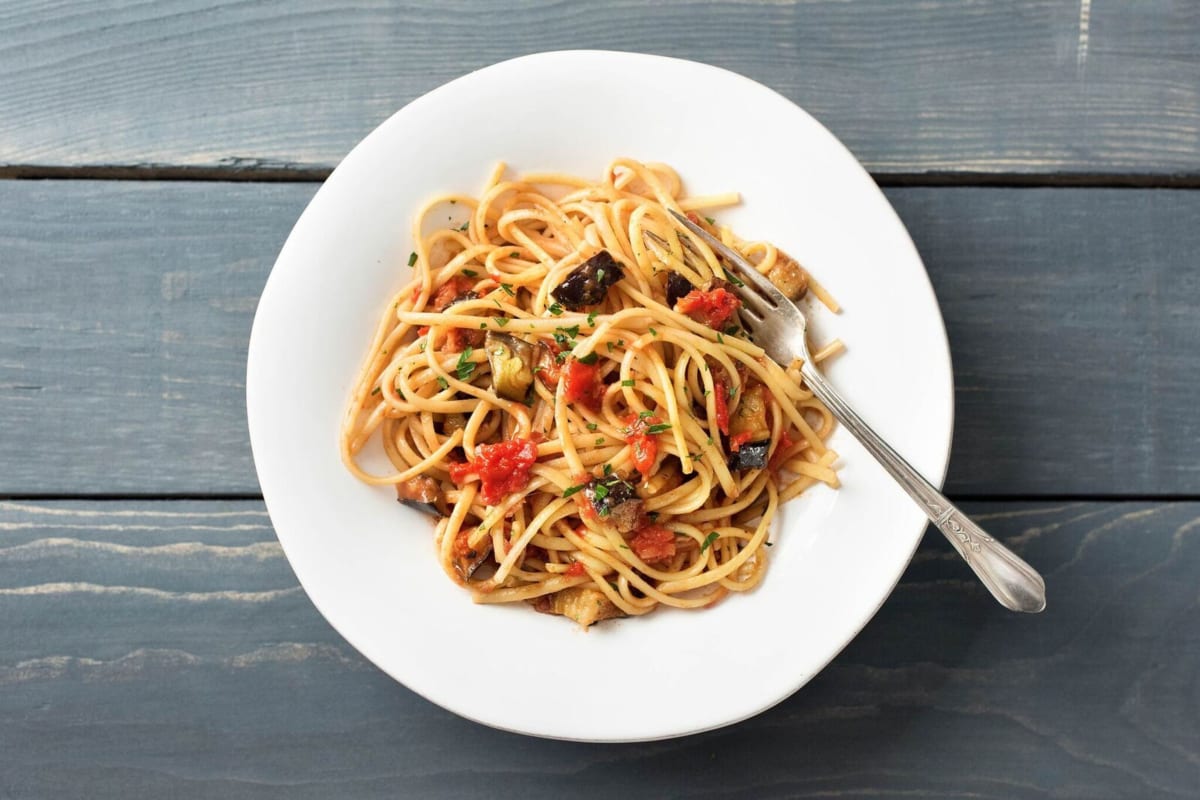 Eggplant and Sun-dried Tomato Linguine