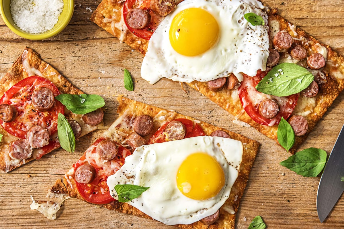 Eggy Sausage Flatbreads