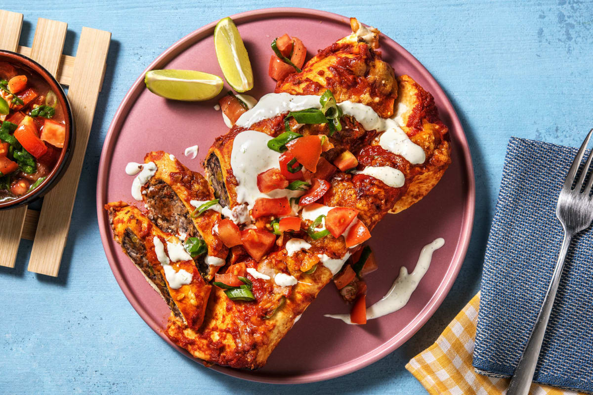 Enchiladas mit scharfer Tomatensoße