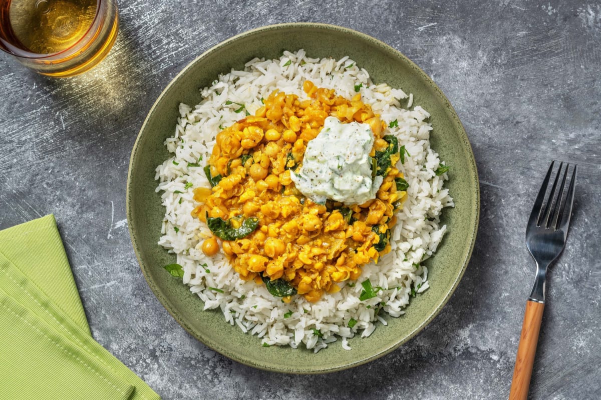 Spiced Chickpeas, Tofu and Spinach